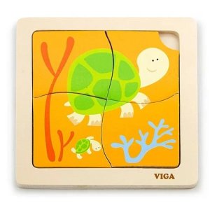 50143 Mini-puzzle din lemn &ldquo;Broasca testoasa&rdquo; VIGA