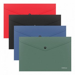 50179 Mapa-конверт на кнопке ErichKrause&reg; Fizzy Classic А4, opaque, assorted colors (12pcs)