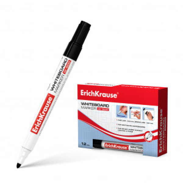 12845 Markator p/u tabla ErichKrause W-500 black (box 12 pcs.)