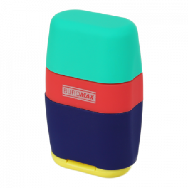 BM.4771 Radiera + Ascutitoare RAINBOW, RUBBER TOUCH, 2 orificii.container (16)