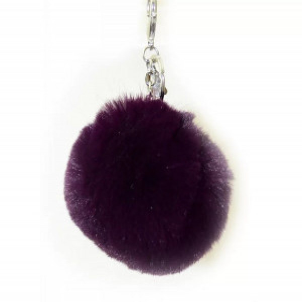 Breloc cu puf “Maroon Fluffy”_558118