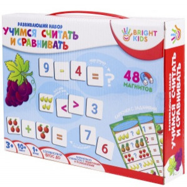 BRIGHT KIDS. Joc educativ cu magniti УЧИМСЯ СЧИТАТЬ И СРАВНИВАТЬ Арт. (ИН-7627)