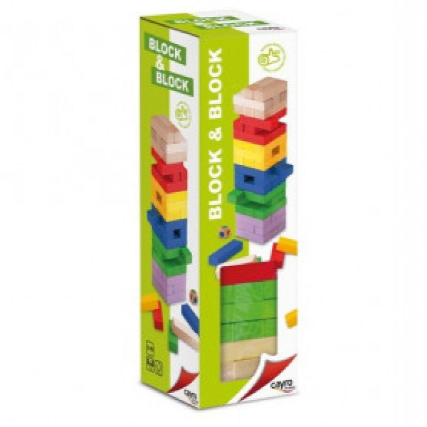 Joc Turnul de lemn colorat Block & Block Cayro CYR1704