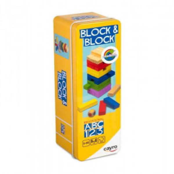 Joc Turn din lemn Block &amp; Block cutie metalica CYR1128