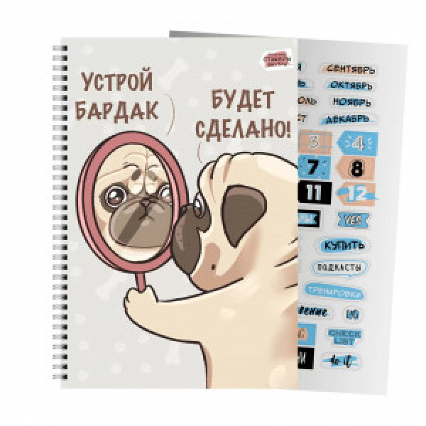 Caiet conspecte A4 80f cu autocolante Баловень ТС2Л4805308 patr. spirala