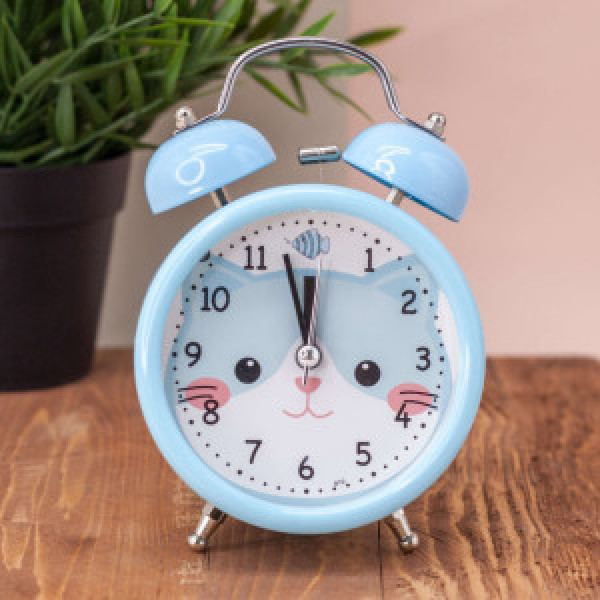 Ceas desteptator Funny cat, blue