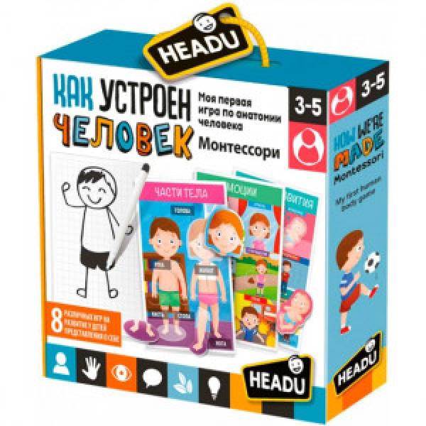 Joc educativ Headu Монтессори Как устроен человек