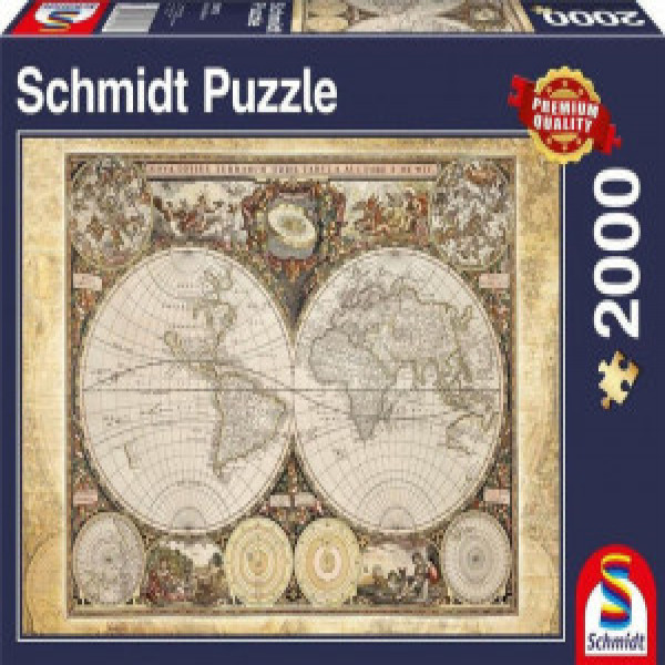 LIN1787 - Puzzle 2000 HARTA ISTORICA A LUMII   Schmidt