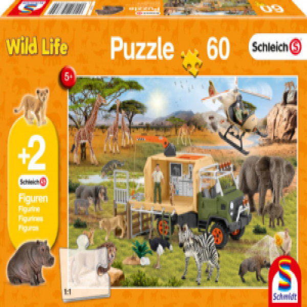 LIN3844 - Puzzle 60: SCHLEICH ANIMAL RESCUE