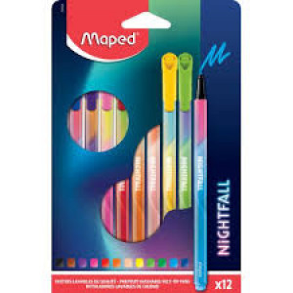 Liner MAPED Nightfall, 0.8mm, 12 culori, blister_844400 (1)