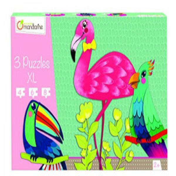 PU011 SET 3 PUZZLE XL PASARI EXOTICE