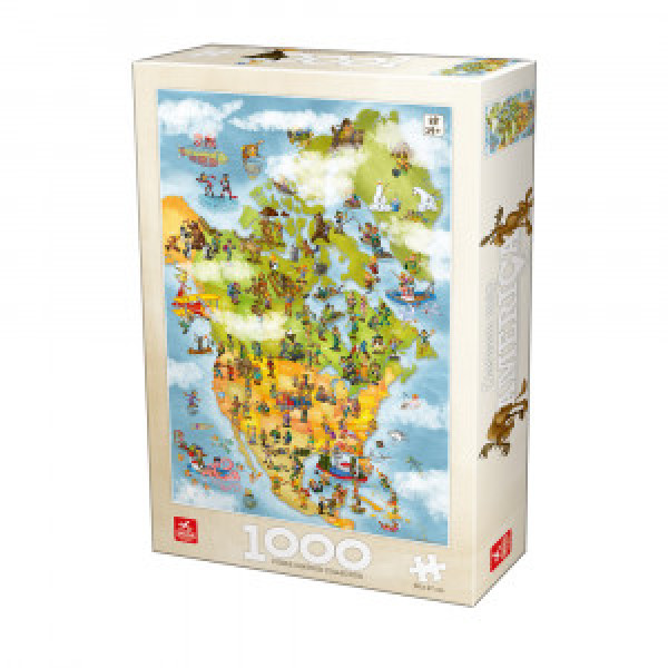Puzzle 1000 America Cartoon Map  DG 76779