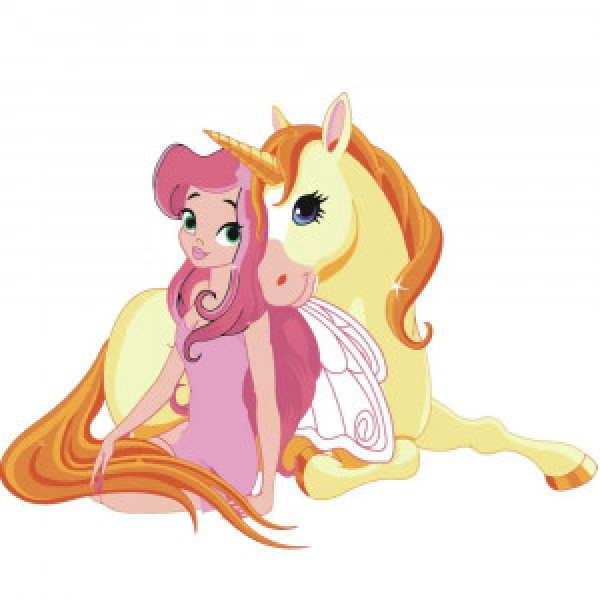 Pictura pe numere ES104 Дівчинка з єдинорогом 30х30см copii