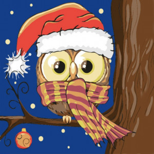 Pictura pe numere HH5295 Сова на дереві 20х20см copii