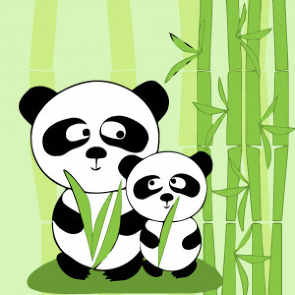 Pictura pe numere HH7040 Милі пандочки 20х20см copii