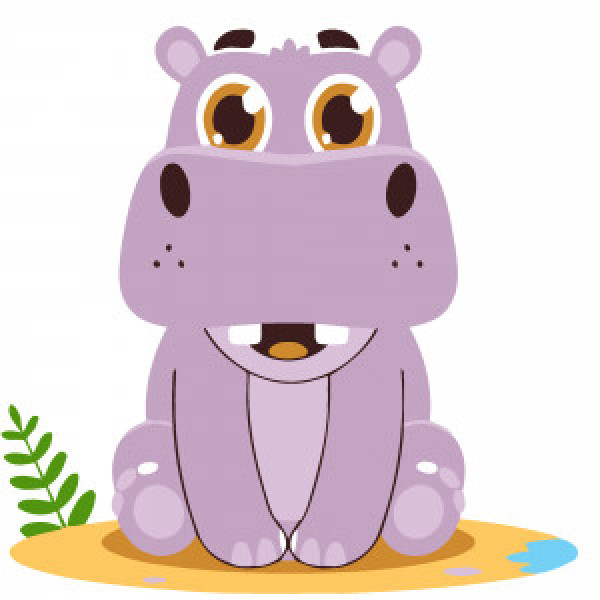 Pictura pe numere HH7093 Бегемотик 20х20см copii