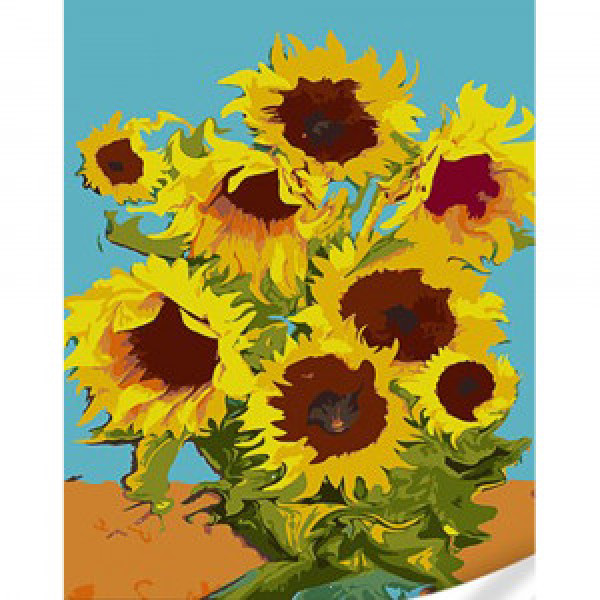 Pictura pe numere SS1067 Золотые подсолнухи Strateg 30х40 см