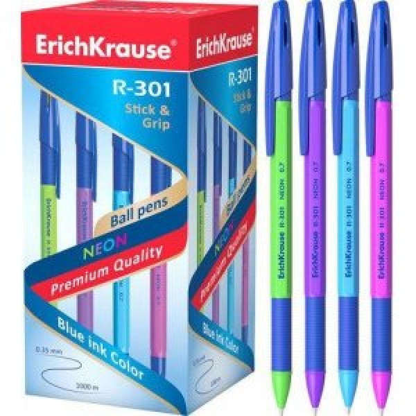 42751 Pix ErichKrause® R-301 Neon Stick&Grip 0.7 blue (50) 