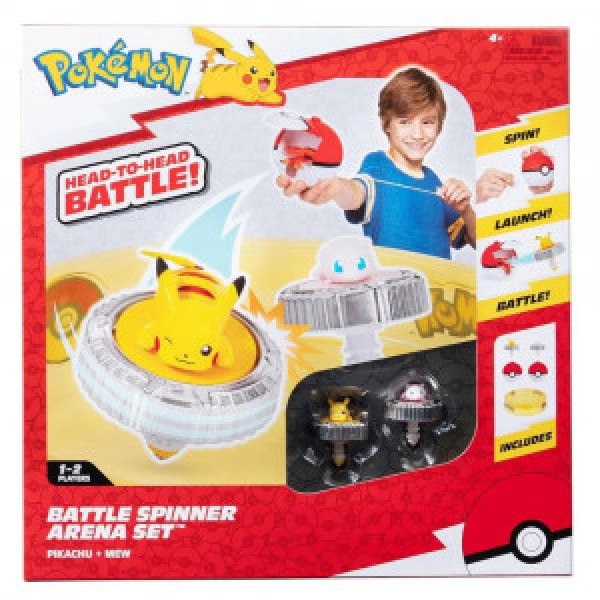 PKW - Battle Spinner Two-Pack with Stadium (Pikachu 1, Mew, Poke Ball, &amp; Poke Ball) PKW4403