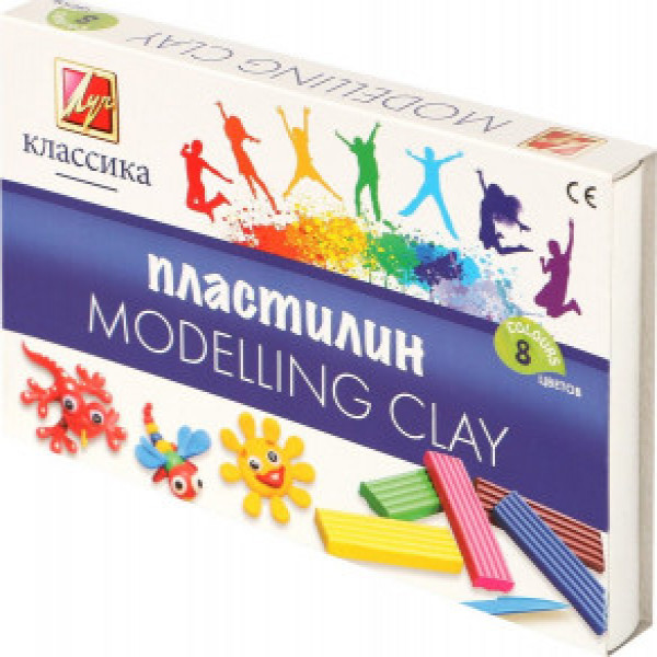 PLASTILINA 8 cul. Классика ЛУЧ 160gr. (6)