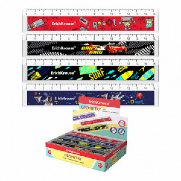Rigla 55982 plastic ErichKrause 15cm (box 44 pcs.)
