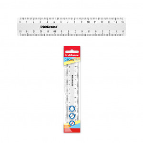 Rigla 53871 plastic ErichKrause Classic, 15cm (box 20 pcs)