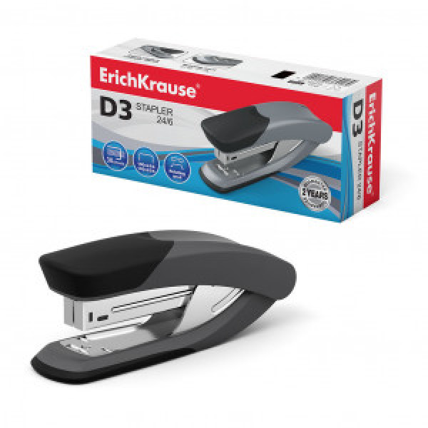 Stapler №24/6 36918 ErichKrause D3 Classic 30 sheets, grey (box 1 pc)