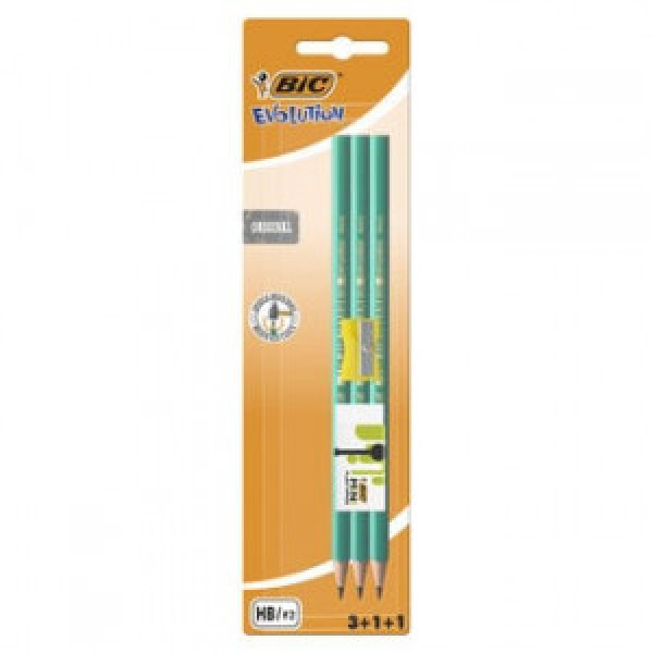 Set creion grafit Evolution 3creioane, 1radiera, 1ascutitoare 5 pcs