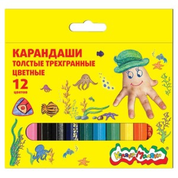 Set creioane colorate groase Kaleaka-Maleaka 12 cul 2+