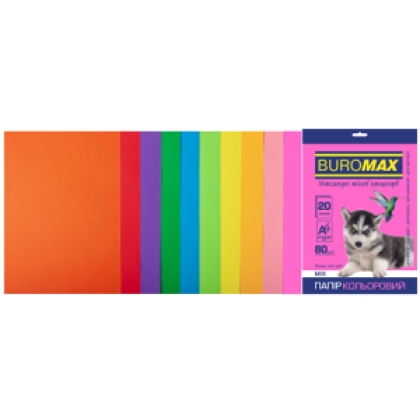 Set Hartie Color A4, 80G/M2, Neon+Intensiv  20Sheet BM.2721820-99