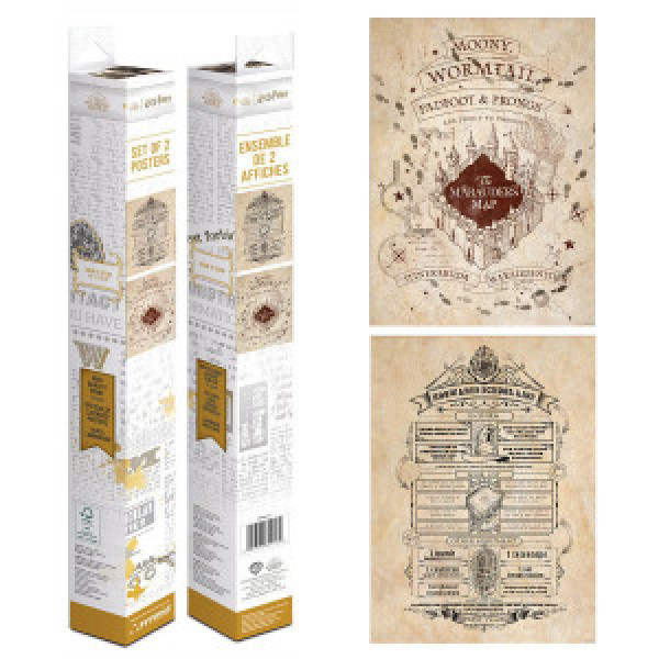 Set Poster Pyramid PPB35442 Harry Potter (Map And School List) Box