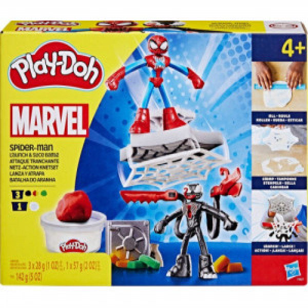 Set Play-Doh plastilina HAS PD Playset Spiderman lauch and Slice Battle F9827