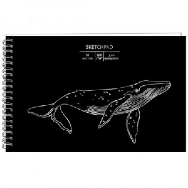 Sketchpad pentru acuarela 20f 250x170 spirala Whale СПСФ520148