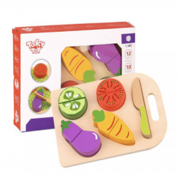 Tooky Toy TL143 Set din lemn pentru taiat Legume