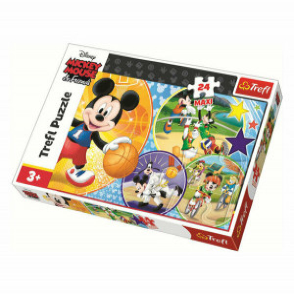 Trefl 14291 Puzzles - "24 Maxi" - Time for playing sports!   Disney Standard Characters