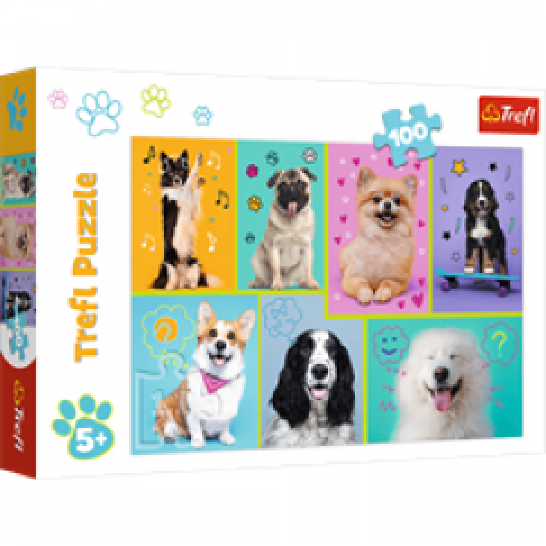 Trefl 16421 Puzzles - "100"  - In the world of dogs