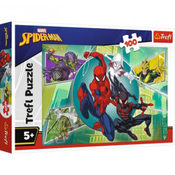Trefl 16519 Puzzles - 100- Spider mask / Disney Marvel Spiderman_FSC Mix 70%