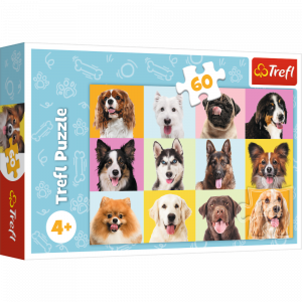 Trefl 17374 Puzzles - "60" - Cute dogs / Trefl