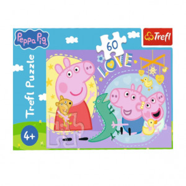 Trefl 17414 Puzzles - 60 - Happy piggy / Peppa Pig_FSC Mix 70%