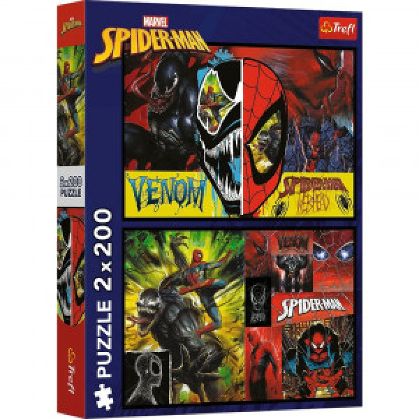 Trefl 13314 Puzzles - 2x200 - Spider-Man day and night / Disney Marvel Spiderman_Mix 70%