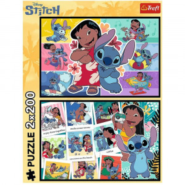 Trefl 13334 Puzzles - 2x200 - The happy life of Stitch / Disney Lilo&amp;Stitch_FSC Mix 70%