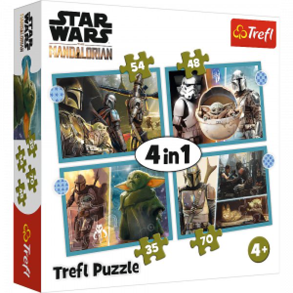 Trefl 34397 Puzzles - "4in1" - The Mandalorian   Lucasfilm Star Wars The Mandalorian
