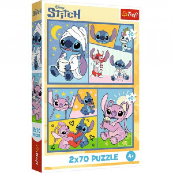 Trefl 34444 Puzzles - 2x70 - There's no boredom with Stitch / Disney Lilo&amp;Stitch_FSC Mix 70%