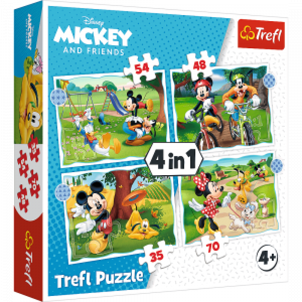 Trefl 34604 Puzzles - "4in1" - Mickey Mouse nice day   Disney Standard Characters