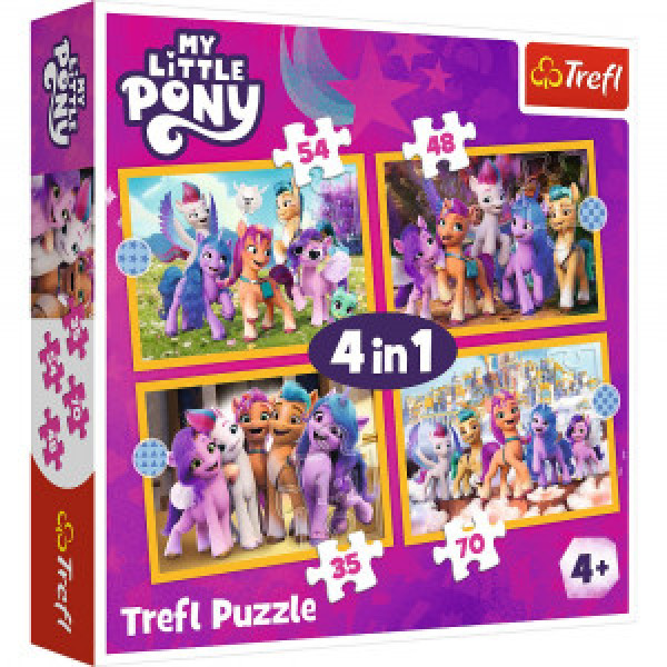 Trefl 34624 Puzzles "4in1" - Meet the Ponies / Hasbro, My Little Pony