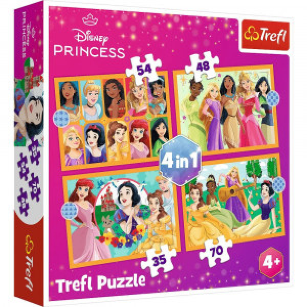 Trefl 34651 Puzzles - "4in1" - Fairy tale stories / Disney Princess