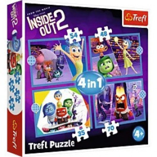 Trefl 34652 Puzzles - "4in1" - Emotions rule / Disney Inside Out 2