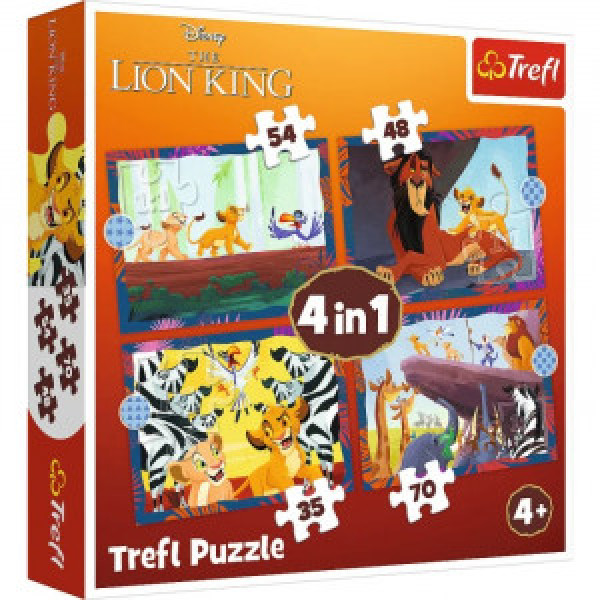 Trefl 34653 Puzzles - 4in1 - Brave Lion King / Disney Lion King