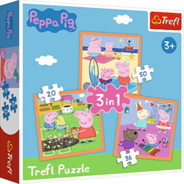Trefl 34852 Puzzles - "3in1" - Inventive Peppa Pig
