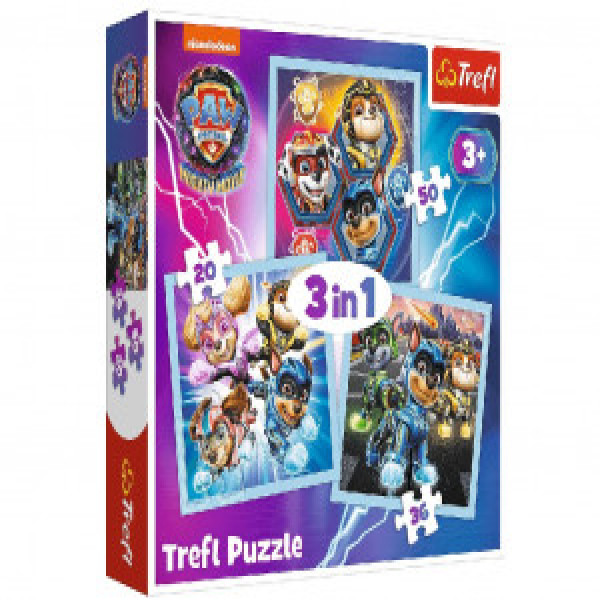Trefl 34869 Puzzles - "3in1" - Mighty Pups Power / Viacom PAW PATROL: THE MIGHTY MOVIE 2023